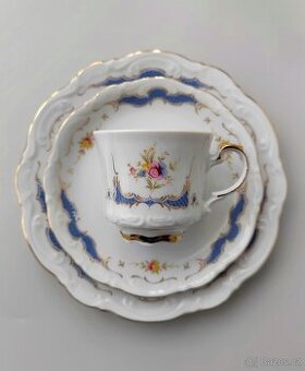 Krásná porcelánová kávová sada/trio od Mitterteich "Diana"