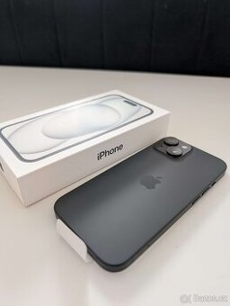 Iphone 15 128GB černý, nový jen rozbalený na foto
