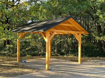 Dřevěný přístřešek 4,6x3,5 m s dovozem ČR i SR, jiné rozměry