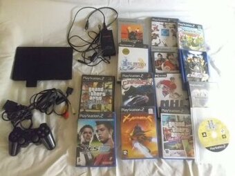 Herní Konzole SONY Playstation 2 - plus 14 originál Her