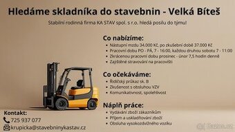 Skladník do stavebnin