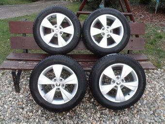 Originál Alu Škoda+Zimní Pneu 205/60/16,Continental 5X112