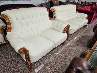 CHESTERFIELD ŠTÝL SEDAČKA,KOŽENÁ 3+2+1,-ZNÍŽENÁ CENA