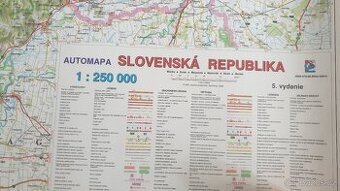 Velká nástěnná automapa Slovenské republiky (1 : 250 000) NO