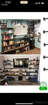 Policový trubkový set na zeď.