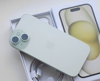 iPhone 15 Green BATERIE 100% TOP