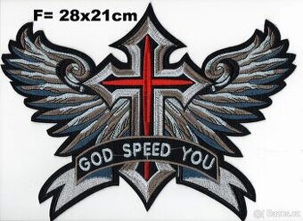 chopper vesta bunda nášivka křídla kříž