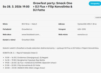 Growfest party: Smack One, DJ Flux,F. Konvalinka & DJ Fatte