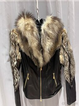 Dámská kožená bunda GIZIA s pravou kožešinou – vel. 42