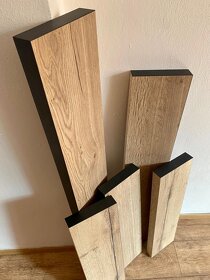 Dřevěné police na zeď 5 ks (dub halifax) - 1
