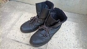 Dámské kožené zimní boty