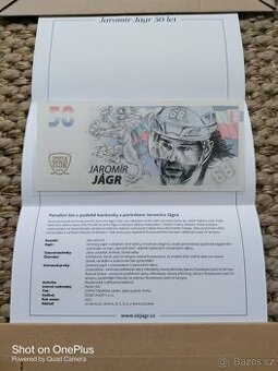 2 x pamětní BANKOVKU vydanou k 50. narozeninám Jaromíra Jágr