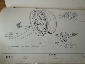 Fiat 850 SPORT COUPE / SPIDER kola elektrony CROMODORA