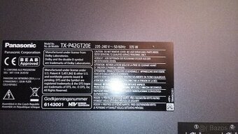 TV 42" Panasonic TX-P42GT20