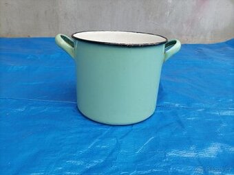 Smaltovaný zelený hrnec, průměr 20 cm