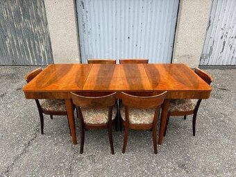 Jídelní stůl a židle Halabala