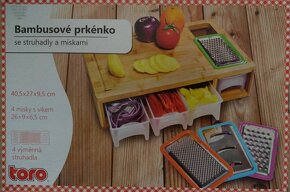 Nová krásná velká krájecí bambusová deska + kruhadla eko bio