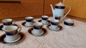 Retro porcelánový čajový/kávový servis kobalt Leander