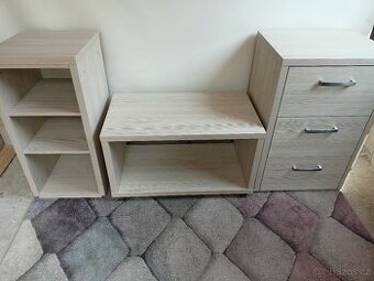 Set bílé skříňky 3 ks