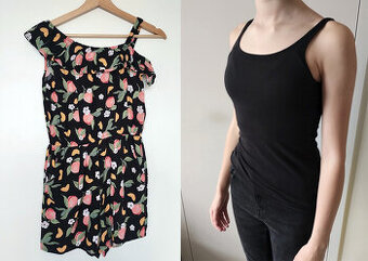 dívčí overal + tílko H&M, vel. 158 - 163