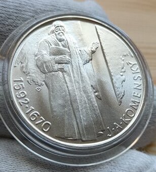 Stříbrná pamětní mince Československa 500kčs Jan Ámos Komens