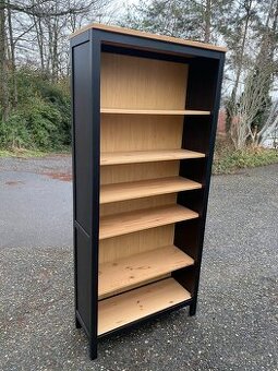 IKEA Hemnes knihovna - černohnědá/přírodní borovice - 1