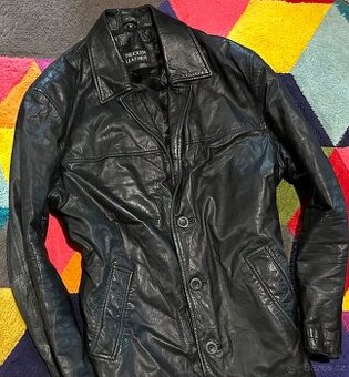 Celokožená pánská stylová slim bunda -M  100% LEATHER