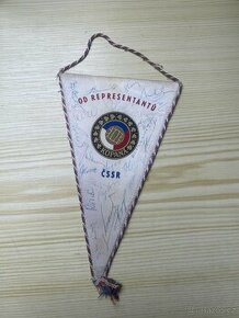 Vlajska s podipisy reprezentantu v kopane CSSR
