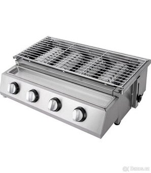 zahradní gril z nerezové oceli, plynový gril.