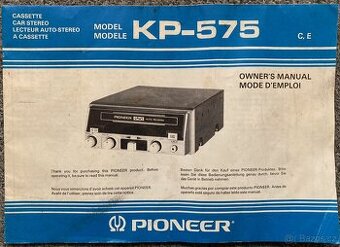 Autorádio. Pioneer KP-575 manuál