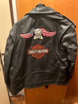 Kožená bunda na motorku PGI s Harley Davidson