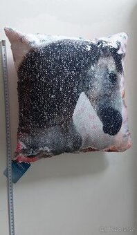 NOVÝ polštářek s koníky, měnící 40x40