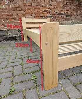 Dřevěná postel z masivu 90x200 cm + rošt | Skladem ihned