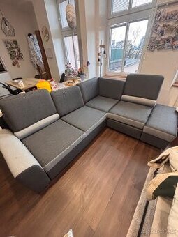 Rohová rozkládací sedací souprava