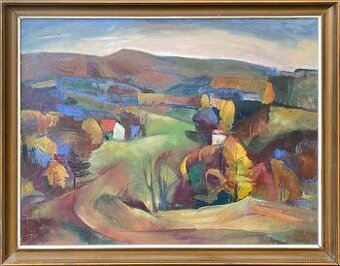 J. Drha (Gruber) - Podzim pod Ondřejníkem - obrovský obraz