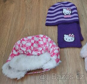 HELLO KITTY beranice/ušanka, 4-6 let, zimní set 5-8 let