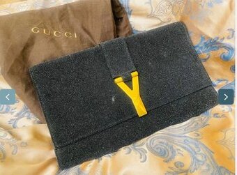 YSL Black Clutch with Gold Accent kabelka, ÚČET