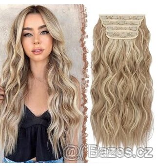 Přívěsek paruka Clip in FESHFEN 4 kusy po 55 cm