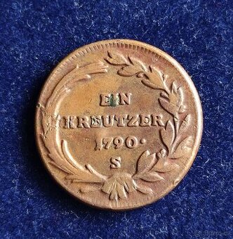 1 krejcar 1790 S Josef II - 1