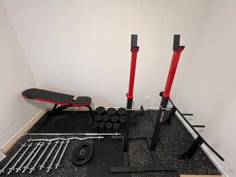 Kompletní domácí posilovna – fitness vybavení top stav