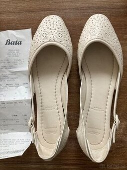Bile kozene baleriny Bata v.37 NOVE