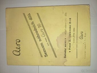 Prodám originál seznam náhradních dílů na Aero 30