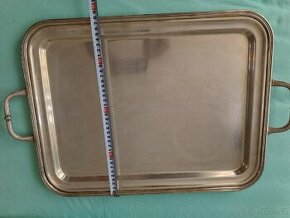 Alpaka,postribreno. Starožitné podnosy 5 ks