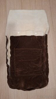 Zimni fusak z pravé kožešiny a hnědého manžestru