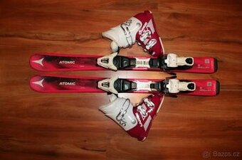 dievcenské lyže Atomic 90 cm , lyžaky Lange