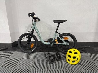 Dětské kolo 14" s přídavnými kolečky + helma