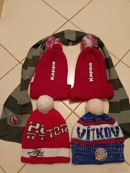 značkové chlapecké a dívčí zimní čepice, šály, kšiltovky