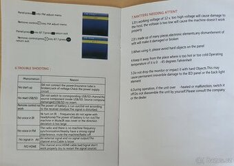 17,3" FHD auto TV střešní výklopný monitor HDMI / USB / SD 