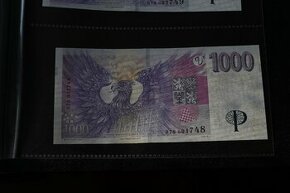 Bankovka 1000 Kč s přítiskem, série R76 - 1