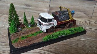 Diorama sběr černé skládky Škoda Liaz 1:43